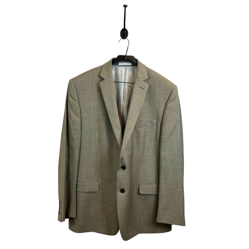 Calvin Klein Size 44R 100% Wool Brown 2 Button Closure Blazer Pockets